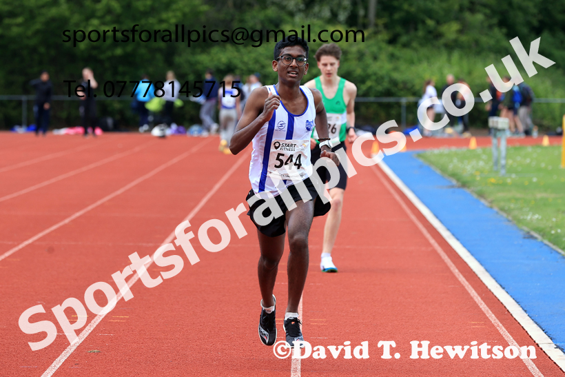 3000 metres, 2026 North Eastern Track and Field Champs, Shildon, County Durham. Photo: David T. Hewitson/Sports for All Pics